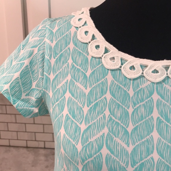 NWT Lauren James Dress Womens M Blue Green Ocean Palm Caroline Beach Resortwear - Picture 2 of 10